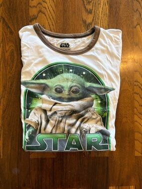 Star Wars Grogu Graphic Tee - White, Green & Brown